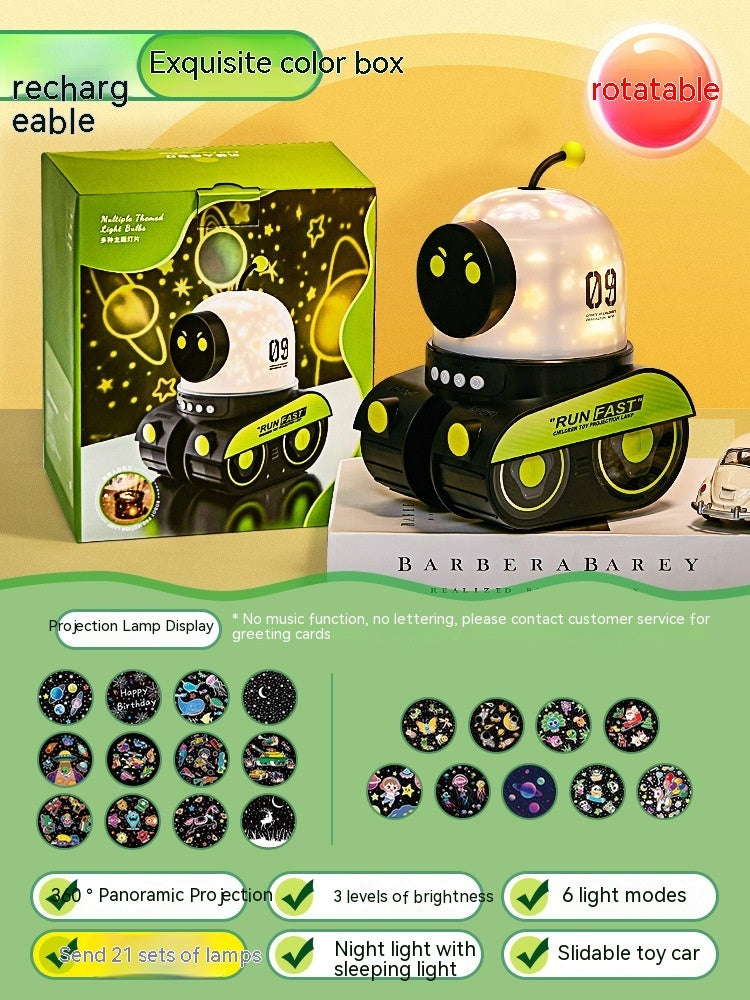 LED Night Light Starry Sky Projector Galaxy Robot Projection Lamp
