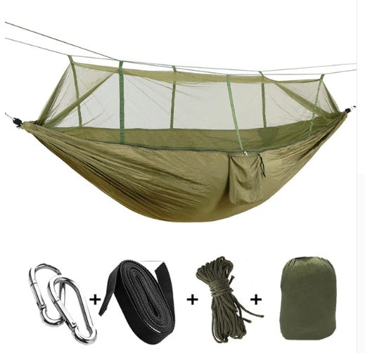 Outdoor Parachute Cloth Hammock Couble with Mosquito Net