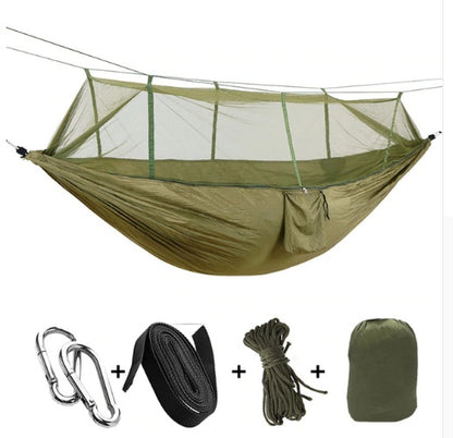 Outdoor Parachute Cloth Hammock Couble with Mosquito Net