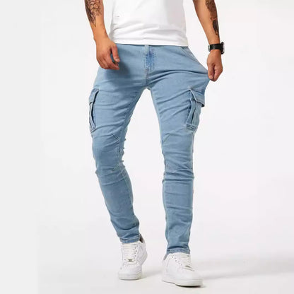 Man's Casual Cargo Pants Stylish Tide Brand Stretch Pants