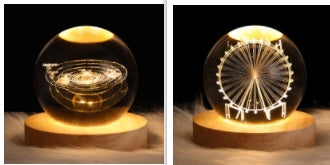 Luminous Starry Sky And Planets Moon Moon Crystal Ball Lamp