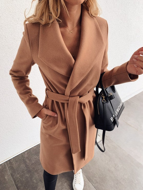 Woolen coat trench coat