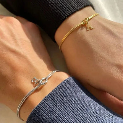 New Letter A-Z Love Knot Bracelets For Women Couple