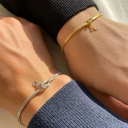 New Letter A-Z Love Knot Bracelets For Women Couple