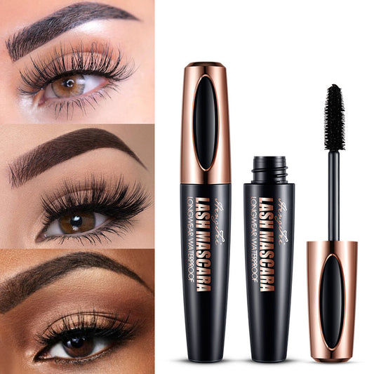 The mascara is thick, long, curled, waterproof and sweat-proof
