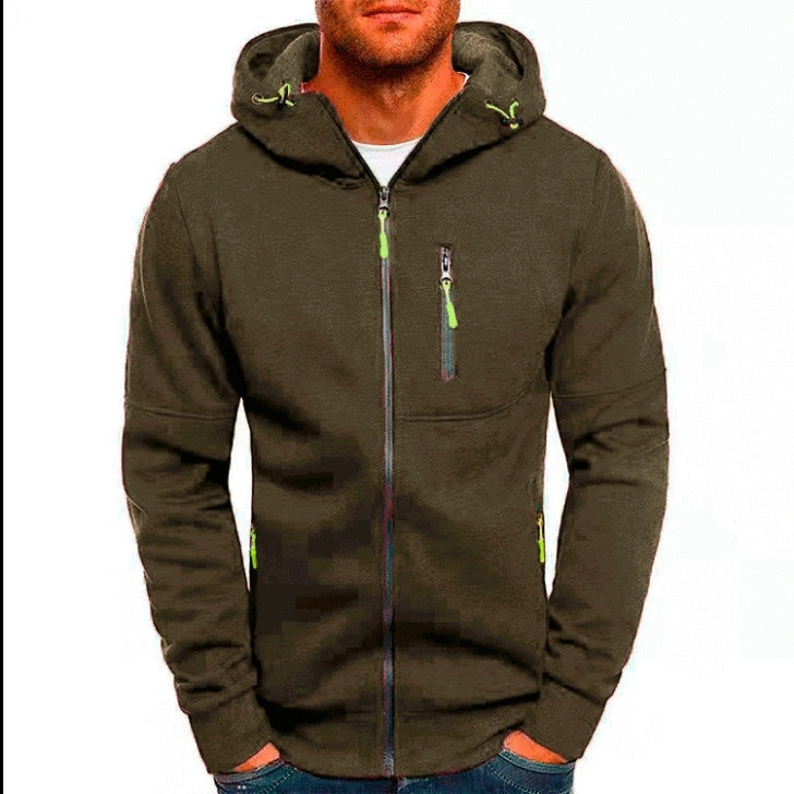 Men's Casual Zipper Hooded Sweater Fitness Jackets Cardigan