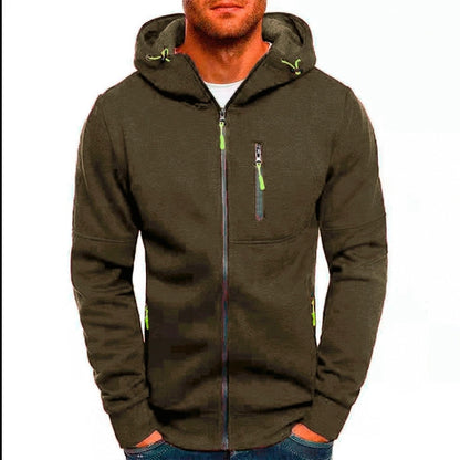 Men's Casual Zipper Hooded Sweater Fitness Jackets Cardigan