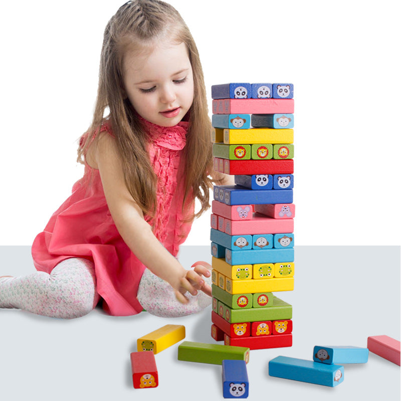 Children's Wooden Creative 54 Stacked High Blocks