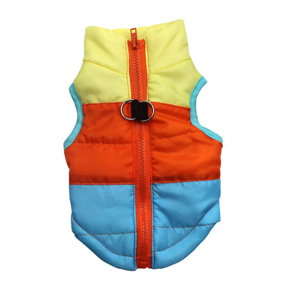 Pet clothing autumn and winter pet puppy jacket vest traction buckle