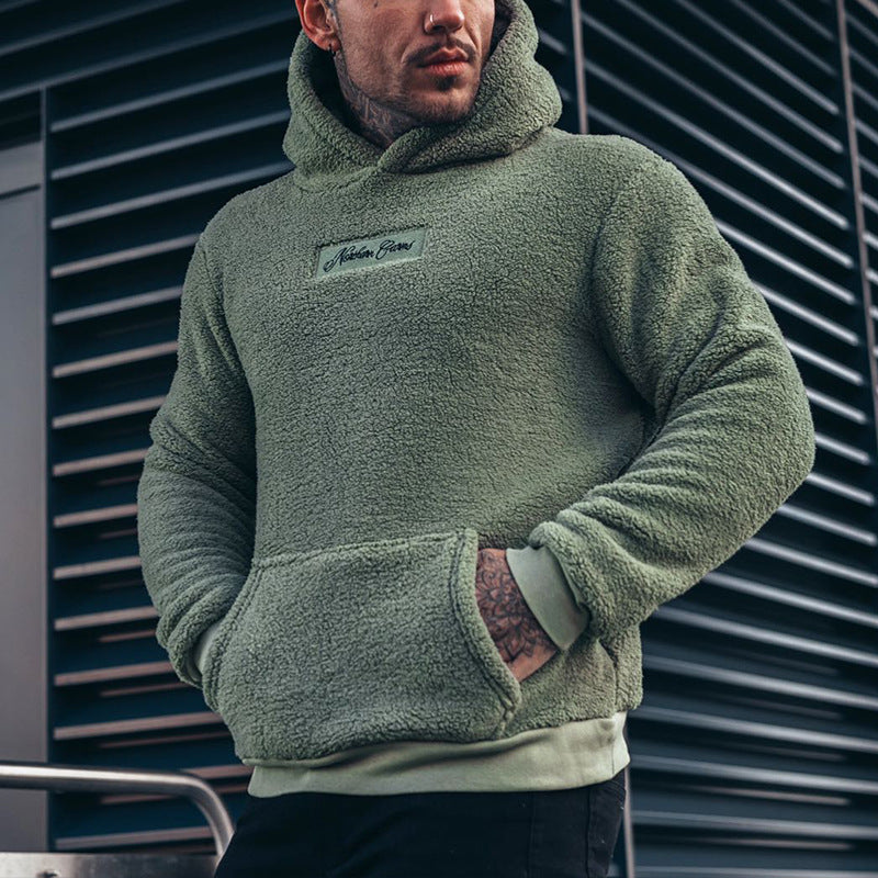 Men's Plush Hoodies Sweatshirt With Big Pocket Fashion