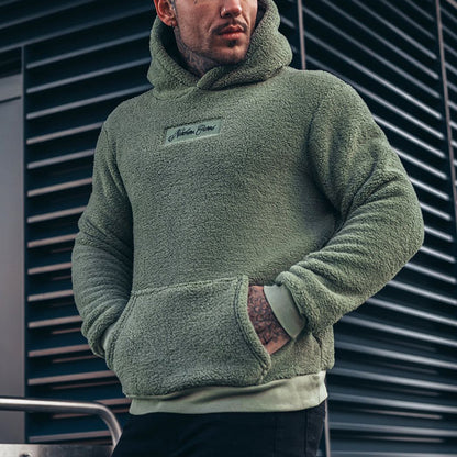Men's Plush Hoodies Sweatshirt With Big Pocket Fashion