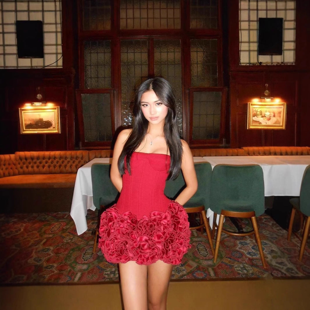 New Strap Adjustable Tube Top Short Skirt Strapless Ball Gown