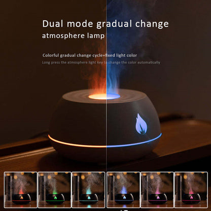Flame Humidifier Aromatherapy Diffuser 7 Colors Light