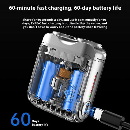 Portable Rotary Dual Ring Electric Shaver Men Travel