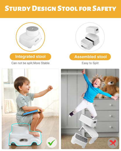Padded 2-Step Step Stool 2-Step Footstool - Step Stool Non-slip