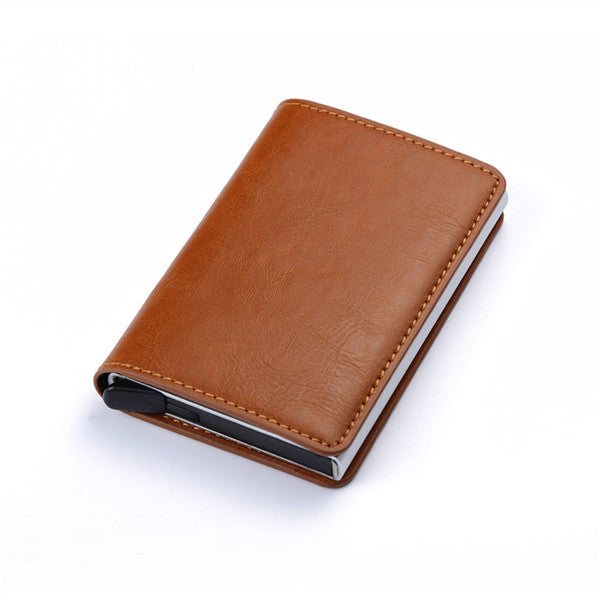 Anti-magnetic automatic eject single aluminum alloy card holder