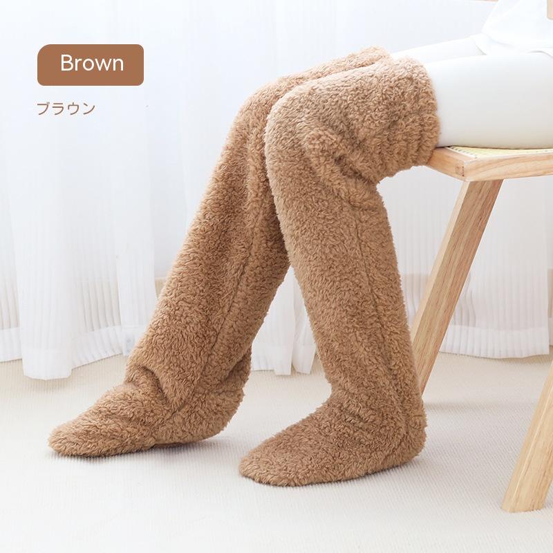 Over Knee High Fuzzy Long Socks Winter Warm Cold Leg Knee Joint