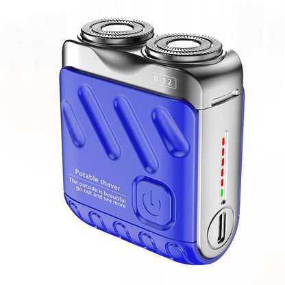 Portable Rotary Dual Ring Electric Shaver Men Travel