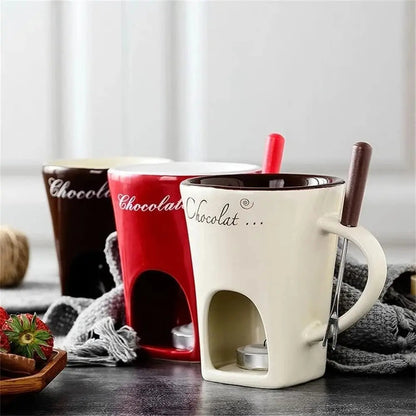 Fondue Mug Set Personal Mini Fondue Pots Melter Cup
