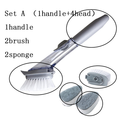 2 In 1 Long Handle Cleaning Brush With Removable Brush Head Ktichen Gadgets