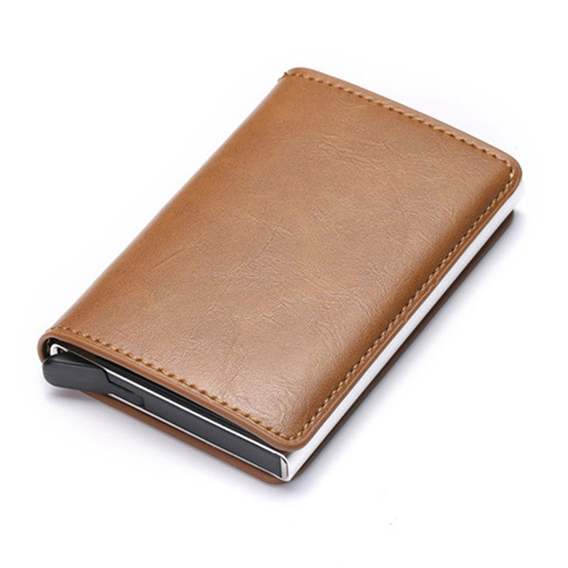 Anti-magnetic automatic eject single aluminum alloy card holder