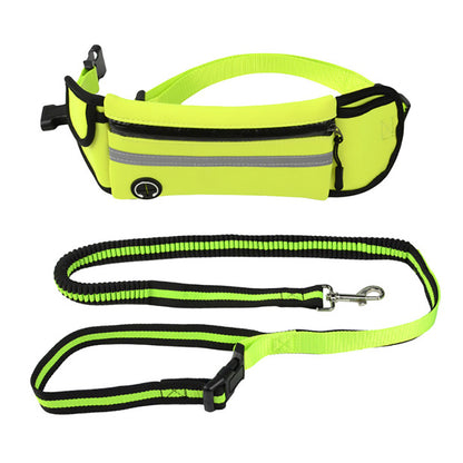 Pet Waist Bag Sports Traction Rope Reflective Waterproof Running Traction Rope