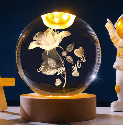 3D Constellation Crystal Ball Night Light Laser