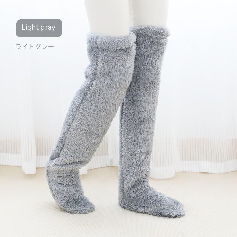 Over Knee High Fuzzy Long Socks Winter Warm Cold Leg Knee Joint