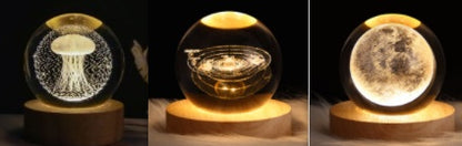 Luminous Starry Sky And Planets Moon Moon Crystal Ball Lamp
