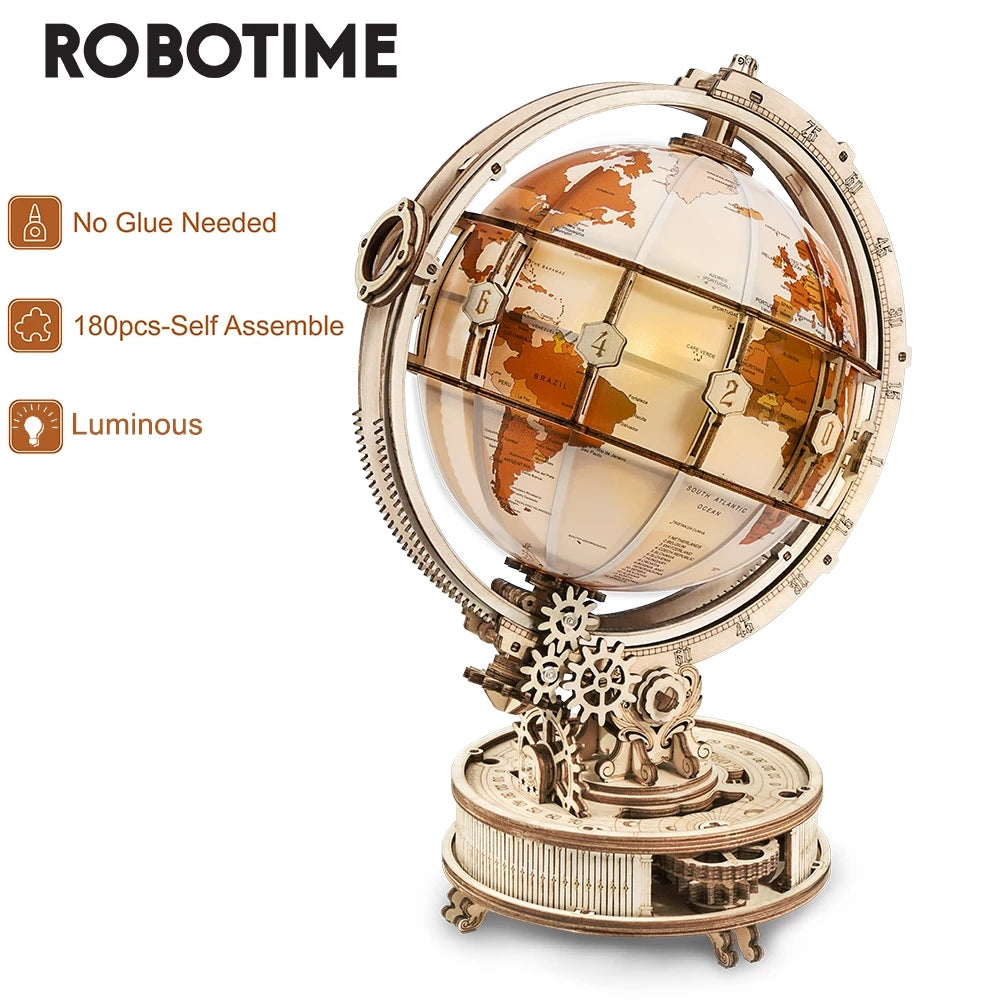 Robotime ROKR Luminous Globe 3D Wooden Puzzle Games
