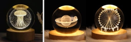 Luminous Starry Sky And Planets Moon Moon Crystal Ball Lamp