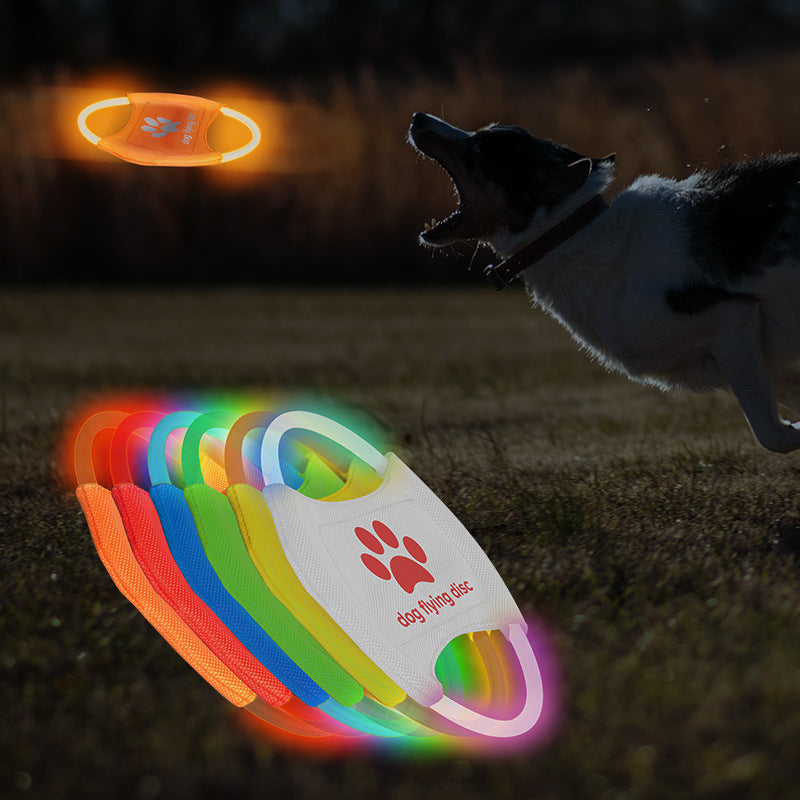 Dog Flying Discs Light Glowing LED Luminous Training