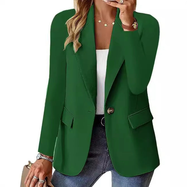 Fashion Casual Women Blazer Long-sleeved Solid Color