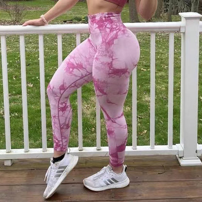 Tie Dye Leggings Women Fitness Yoga Pants Seamless