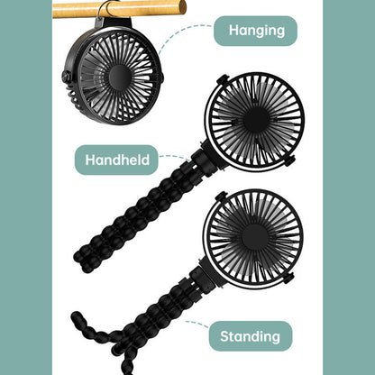 2000mAh Outdoor Small Electric Flexible Tripod Clip On Fan