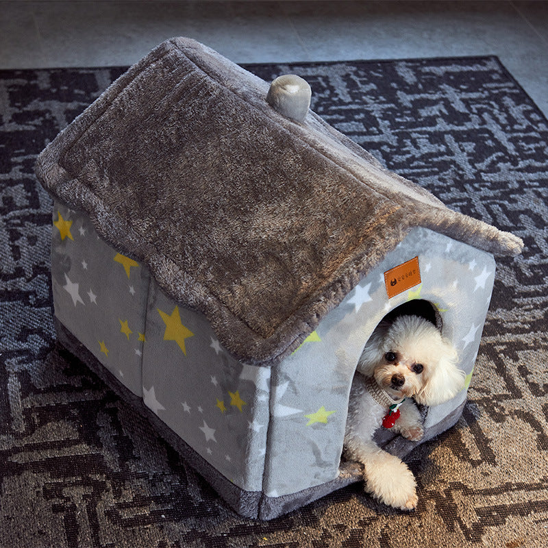 Foldable Dog House Pet Cat Bed Winter Dog