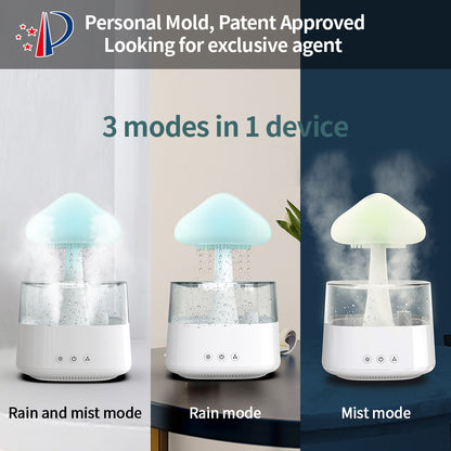 2-in-1 Desk Humidifier Rain Cloud Aromatherapy Essential Oil