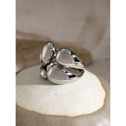 Fashion Double Layer Rings Gold And Sliver Ring Stainless Steel