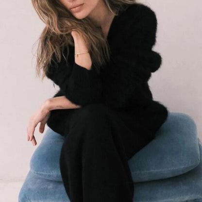 Loose V-neck Button Cardigan Fall Winter Fashion