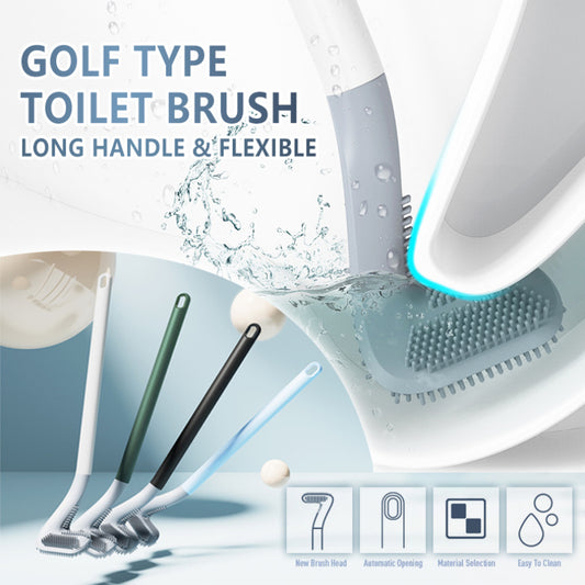 Golf Toilet Brush Wall-Mounted Cleaning Tools Silicone Flexible Bristles Brush