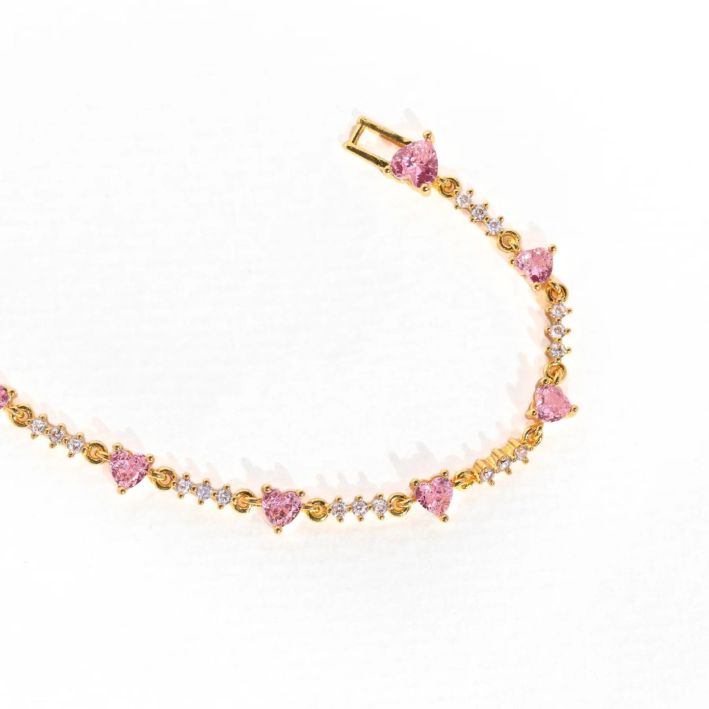 Sweet Bow Heart Rhinestone Bracelet Y2K Ins
