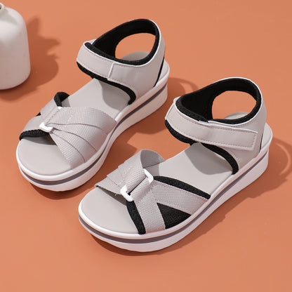 Summer Mesh Cross-strap Sandals With Velcro-design