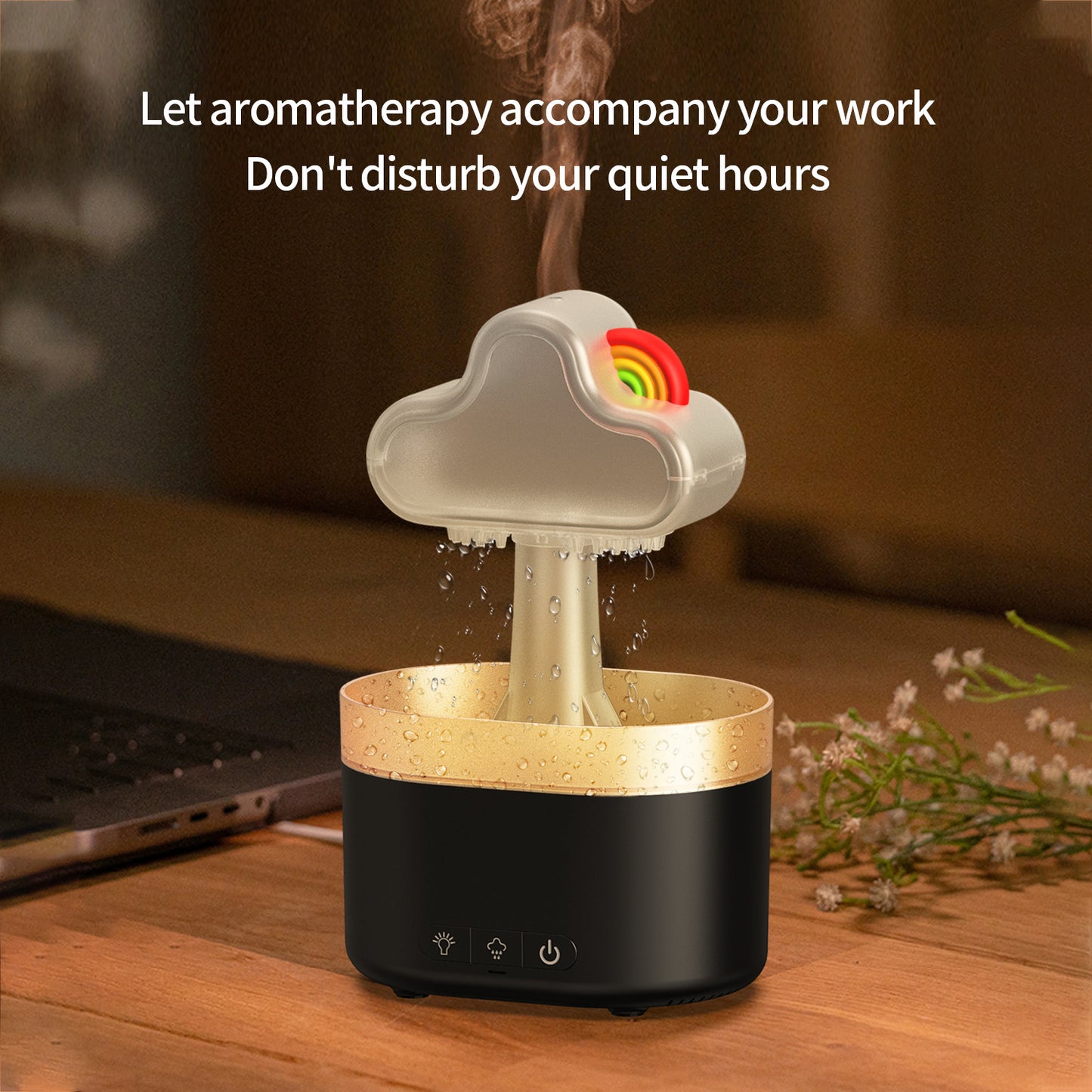 Rainbow After Rain Humidifier Snuggling 500ML Cloud Humidifier With Led Light