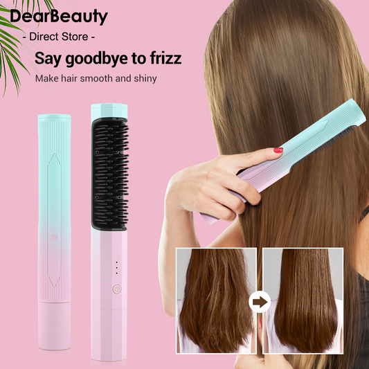 Straightening Comb Rechargeable Hair Wireless Straightener Curler