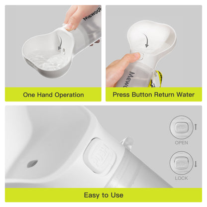 Mewoofun Pet Dog Water Bottle Feeder Bowl 2 in 1 Leak Proof Bottle