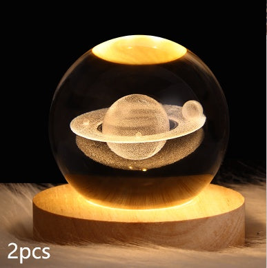 Luminous Starry Sky And Planets Moon Moon Crystal Ball Lamp