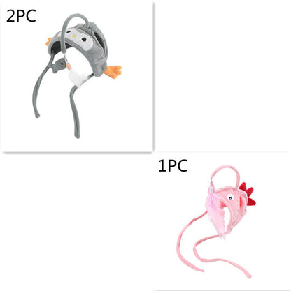 New Head Wearing Feather Funny Cat Stick