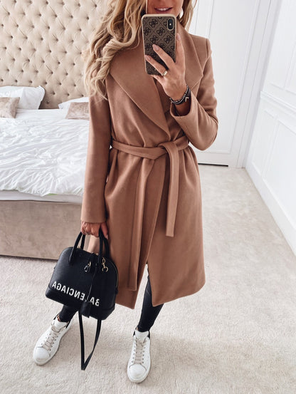 Woolen coat trench coat