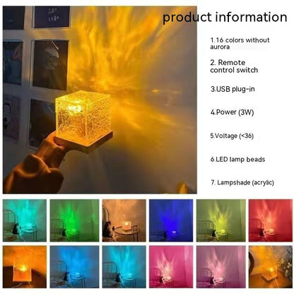 16 Colors LED Water Ripple Ambient Night Light Decoration