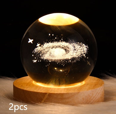 Luminous Starry Sky And Planets Moon Moon Crystal Ball Lamp